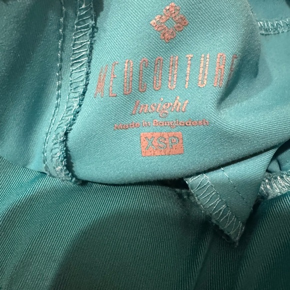 Med Couture (Insigts) Teal Scrub Set SZ XS - regular straight leg w/slits - Picture 3 of 9